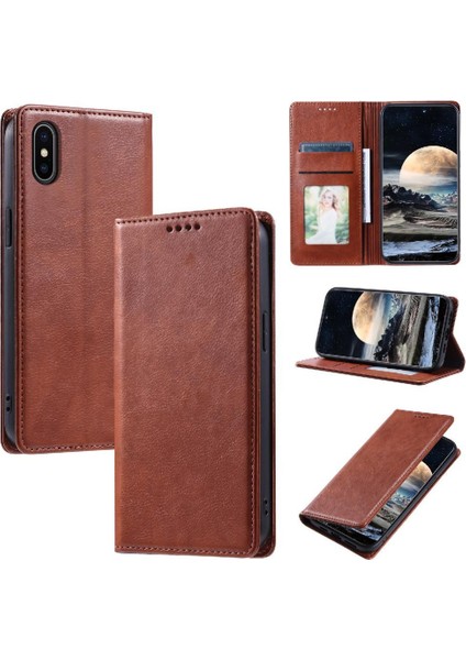 IPhone Xs Max Ince Cüzdan Pu Deri Kart Yuvaları Tutucu Için Flip Case (Yurt Dışından)