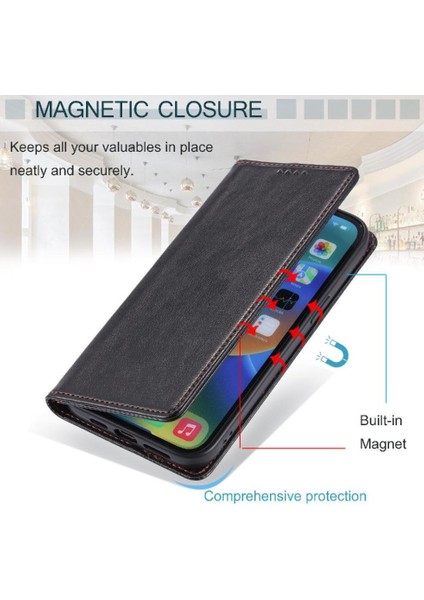 IPhone 15 Pro Max Kart Yuvaları Tutucu Pu Deri Ince Cüzdan Için Flip Case (Yurt Dışından)