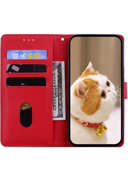 Poco M6 Için Flip Case Deri Cüzdan Kedi Rfıd Kart Yuvası Tutucu (Yurt Dışından)