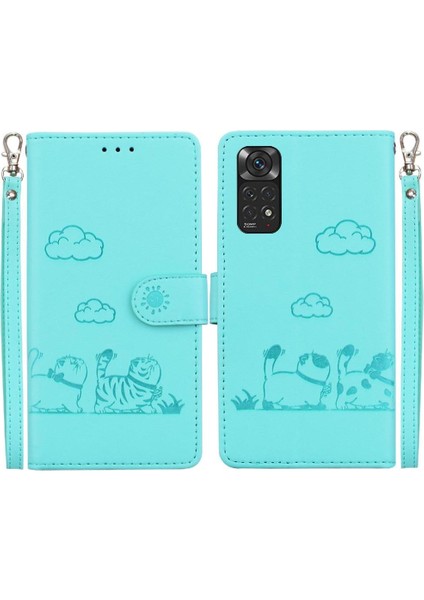 Redmi Not 11S Için Flip Case Deri Cüzdan Kedi Rfıd Kart Yuvası (Yurt Dışından)