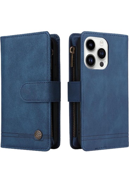 IPhone 15 Pro Kart Yuvaları Için Flip Case Uzun Kayış Kısa Tuzak Manyetik (Yurt Dışından)
