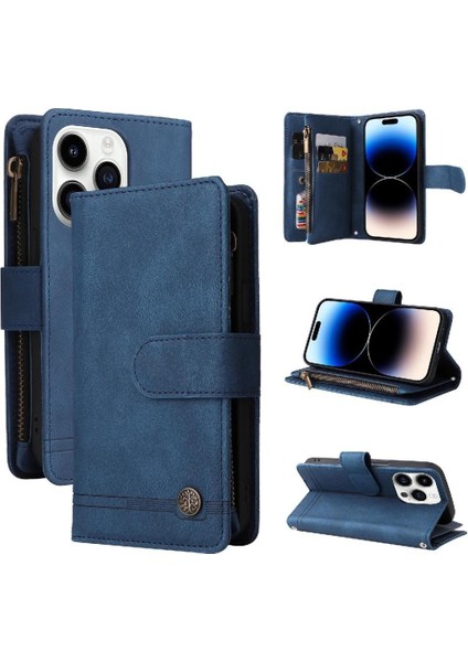 IPhone 15 Pro Kart Yuvaları Için Flip Case Uzun Kayış Kısa Tuzak Manyetik (Yurt Dışından)