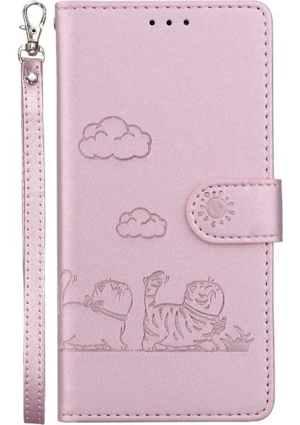 Poco M6 Için Flip Case Deri Cüzdan Kedi Rfıd Kart Yuvası Tutucu (Yurt Dışından)