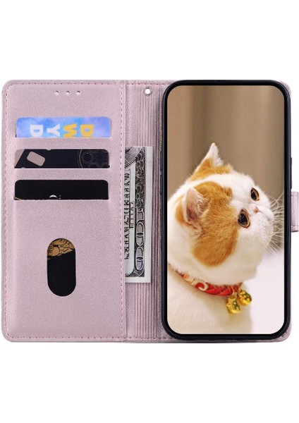 Poco M6 Için Flip Case Deri Cüzdan Kedi Rfıd Kart Yuvası Tutucu (Yurt Dışından)