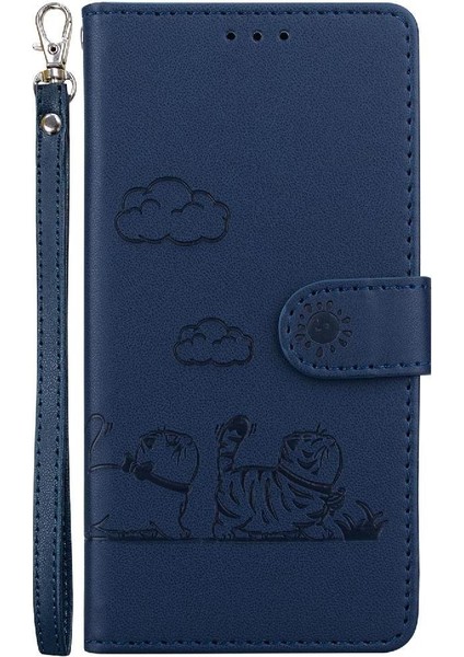 Poco M6 Için Flip Case Deri Cüzdan Kedi Rfıd Kart Yuvası Tutucu (Yurt Dışından)