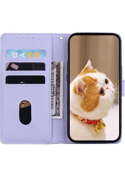 Poco M6 Için Flip Case Deri Cüzdan Kedi Rfıd Kart Yuvası Tutucu (Yurt Dışından)