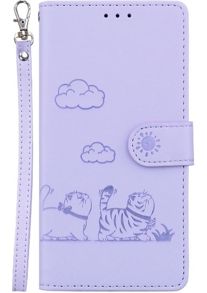 Poco M6 Için Flip Case Deri Cüzdan Kedi Rfıd Kart Yuvası Tutucu (Yurt Dışından)