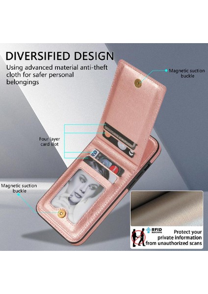 IPhone 15 Pro Max Slim Case Kickstand Pu Deri Manyetik ile Uyumlu (Yurt Dışından)