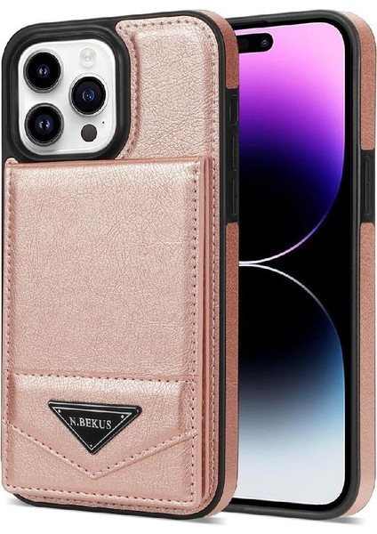IPhone 15 Pro Max Slim Case Kickstand Pu Deri Manyetik ile Uyumlu (Yurt Dışından)