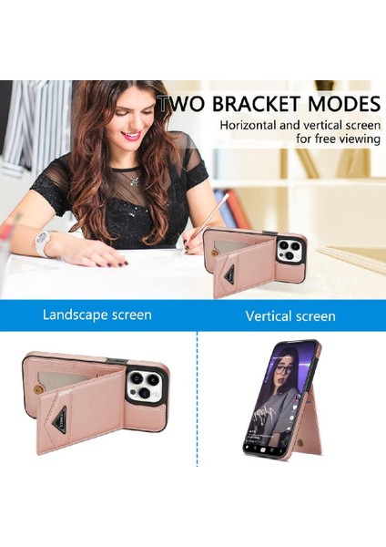 IPhone 15 Pro Max Slim Case Kickstand Pu Deri Manyetik ile Uyumlu (Yurt Dışından)