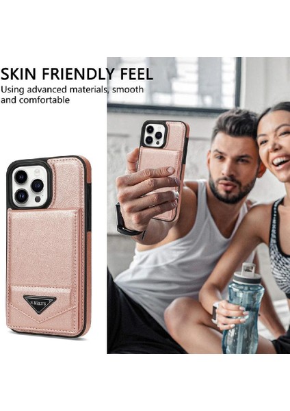 IPhone 15 Pro Max Slim Case Kickstand Pu Deri Manyetik ile Uyumlu (Yurt Dışından)