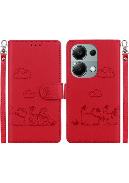 Poco M6 Pro Için Flip Case Kart Yuvası Tutucu Kickstand Kedi Rfıd (Yurt Dışından)