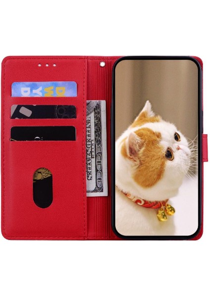 Poco M6 Kedi Rfıd Kart Yuvası Tutucu Kickstand Için Flip Case (Yurt Dışından)