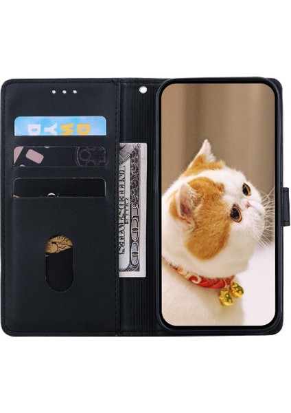 Poco M6 Kedi Rfıd Kart Yuvası Tutucu Kickstand Için Flip Case (Yurt Dışından)