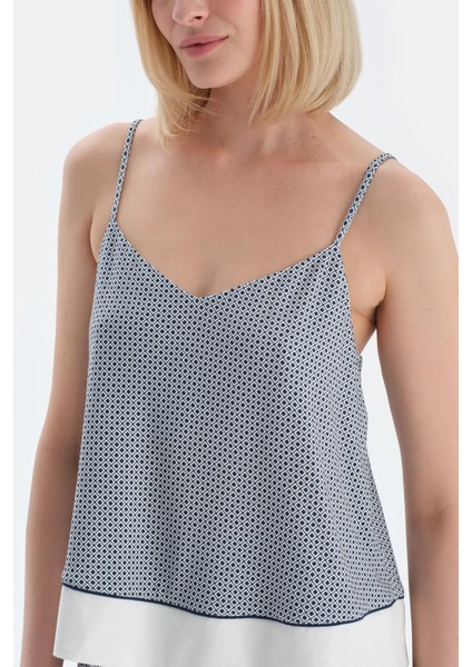 Lacivert Metraj Desenli Atlet Pantolon Pijama Takımı indirimleri