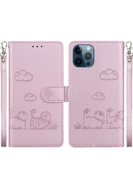Iphone 12 Için Flip Case Pro Max Kart Yuvası Tutucu Kickstand Deri Cüzdan (Yurt Dışından)