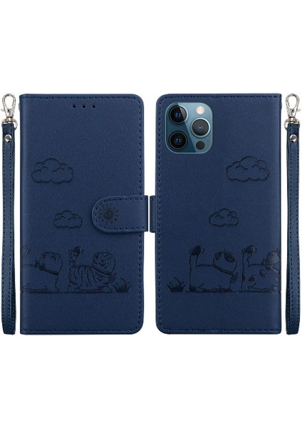 Iphone 12 Için Flip Case Pro Max Kart Yuvası Tutucu Kickstand Deri Cüzdan (Yurt Dışından)