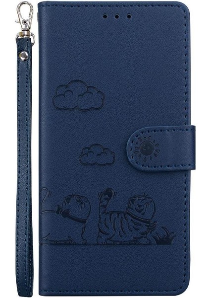 Poco M6 Kedi Rfıd Kart Yuvası Tutucu Kickstand Için Flip Case (Yurt Dışından)