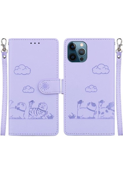 Iphone 12 Için Flip Case Pro Max Kart Yuvası Tutucu Kickstand Deri Cüzdan (Yurt Dışından)