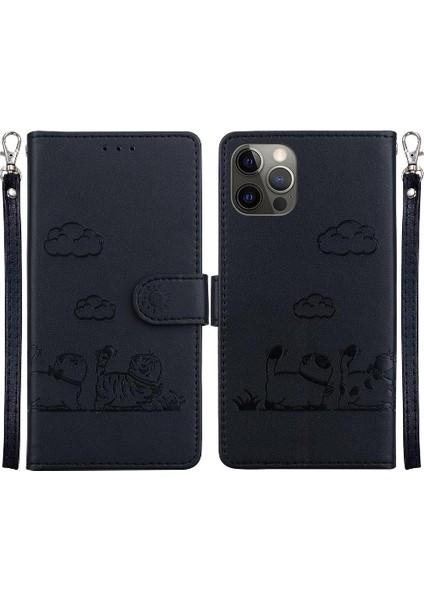 Iphone 12/12 Pro Kedi Rfid Deri Cüzdan Kart Yuvası Tutucu Için Flip Case (Yurt Dışından)