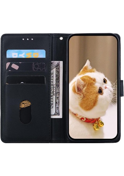 Iphone 12/12 Pro Kedi Rfid Deri Cüzdan Kart Yuvası Tutucu Için Flip Case (Yurt Dışından)