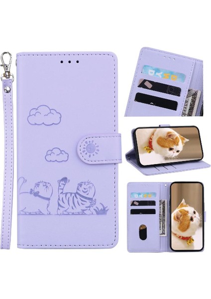 Iphone 11 Için Flip Case Kedi Rfid Deri Cüzdan Kart Yuvası Tutucu Kickstand (Yurt Dışından) modelleri