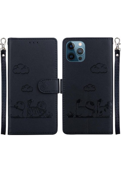 Iphone 12 Için Flip Case Pro Max Kart Yuvası Tutucu Kickstand Deri Cüzdan (Yurt Dışından)