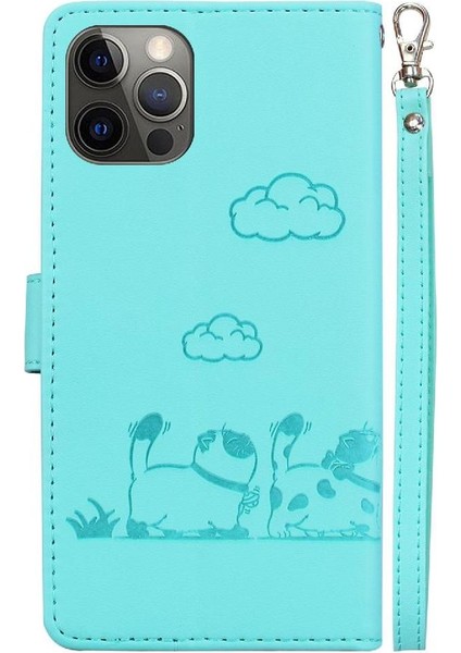 Iphone 12/12 Pro Kedi Rfid Deri Cüzdan Kart Yuvası Tutucu Için Flip Case (Yurt Dışından)