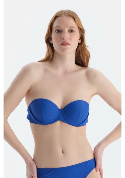 Sax Mavisi Straplez Bikini Üst