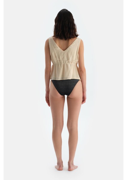 Ekru Kolsuz Önden Bağlamalı Üst fiyatları