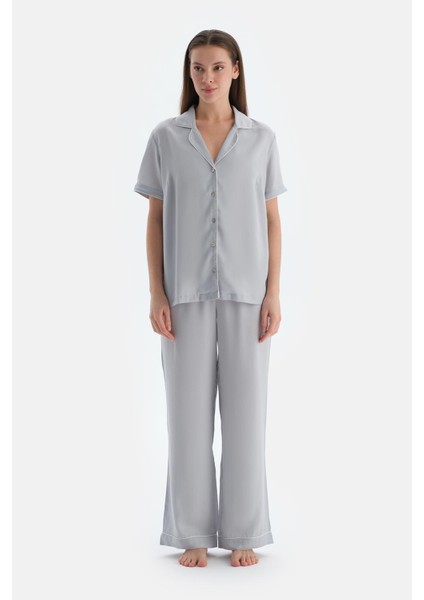 Açık Gri Biyeli Dokuma Pantolon fırsatları