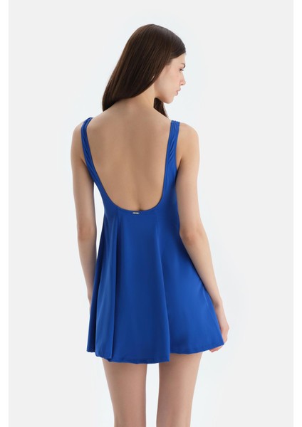 Sax Mavisi Kare Yaka Elbiseli Mayo fiyatları