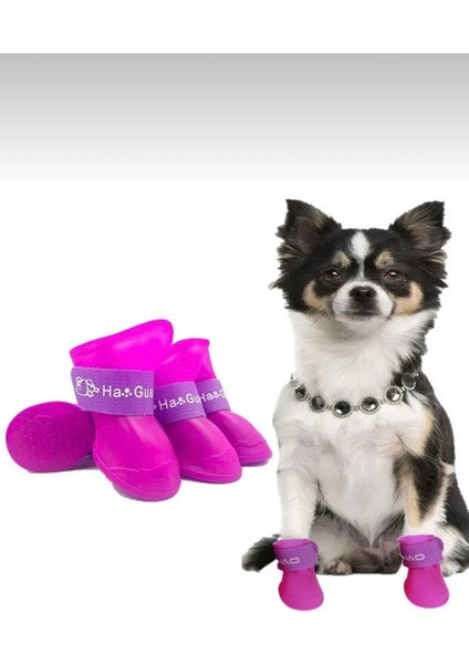 Orta Irklar Için Kauçuk Su Geçirmez Köpek Ayakkabısı