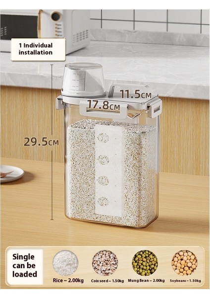 Tahıl ve Hububat Saklama Kutusu Pirinç Kovası Ev Böcek Geçirmez Nem Sızdırmaz Un Saklama Kavanozu (Yurt Dışından)