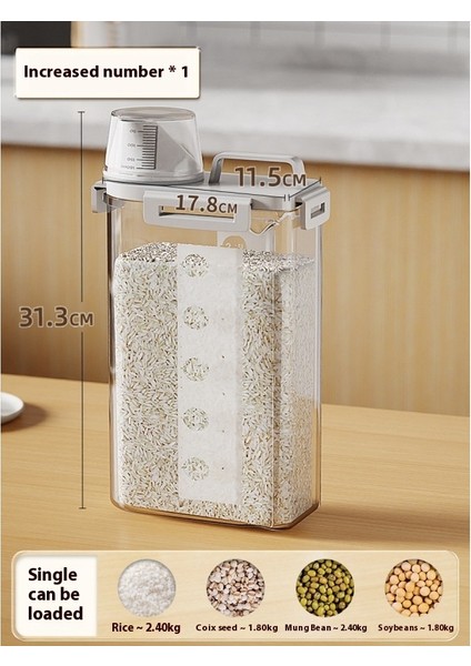Tahıl ve Hububat Saklama Kutusu Pirinç Kovası Ev Böcek Geçirmez Nem Sızdırmaz Un Saklama Kavanozu (Yurt Dışından)