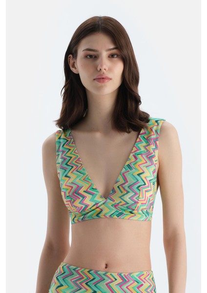 Multicolor Üçgen Geniş Bikini Üst