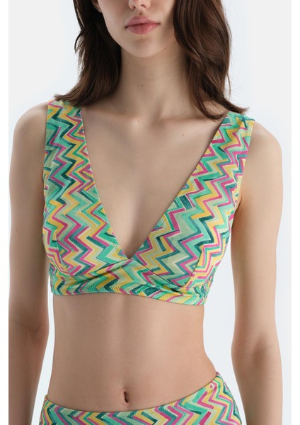 Multicolor Üçgen Geniş Bikini Üst indirimleri