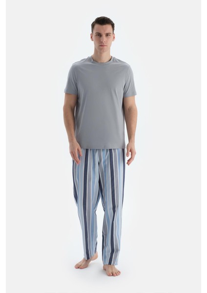 Multicolor Çizgili Dokuma Pantolon