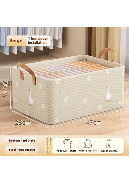 Giysi Saklama Kutusu Ev Oturma Odası Yurt Saklama Sepeti Gardırop Saklama Kutusu Giysi Pantolon Saklama Kumaş Düzenleyici (Yurt Dışından)