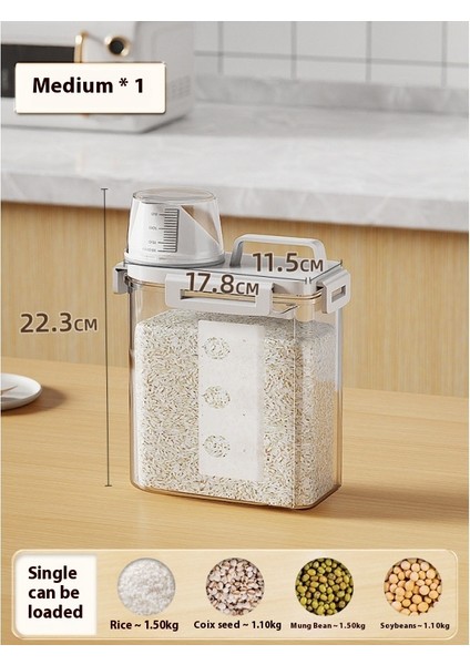 Tahıl ve Hububat Saklama Kutusu Pirinç Kovası Ev Böcek Geçirmez Nem Sızdırmaz Un Saklama Kavanozu (Yurt Dışından)