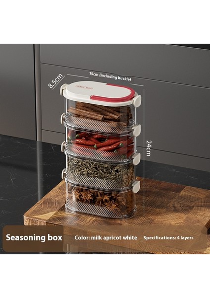 Mutfak Bakkal Mühürlü Saklama Kutusu Gıda Sınıfı Soğan, Zencefil, Sarımsak ve Baharatlar Taze Kutu Istiflenebilir Baharat Sınıflandırılmış Saklama Kavanozu (Yurt Dışından)
