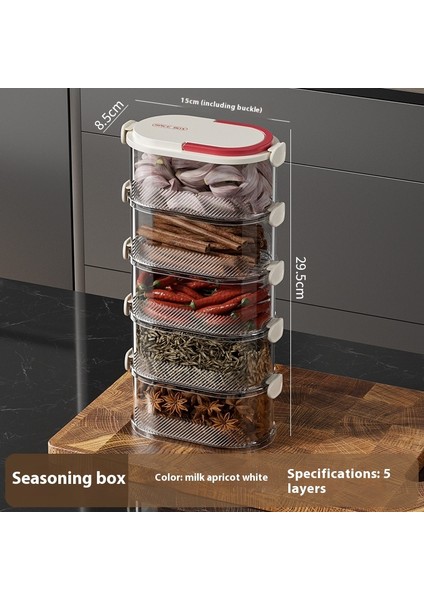 Mutfak Bakkal Mühürlü Saklama Kutusu Gıda Sınıfı Soğan, Zencefil, Sarımsak ve Baharatlar Taze Kutu Istiflenebilir Baharat Sınıflandırılmış Saklama Kavanozu (Yurt Dışından)