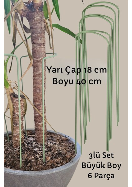 Bitki Destek Kazığı 3lü Set Büyük Boy (6 Adet)