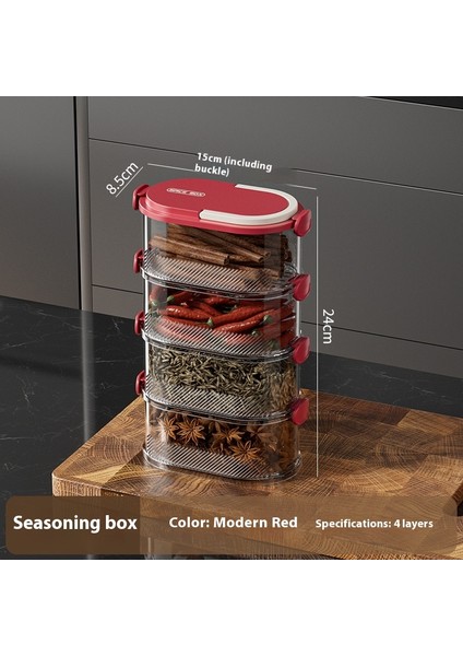 Mutfak Bakkal Mühürlü Saklama Kutusu Gıda Sınıfı Soğan, Zencefil, Sarımsak ve Baharatlar Taze Kutu Istiflenebilir Baharat Sınıflandırılmış Saklama Kavanozu (Yurt Dışından)