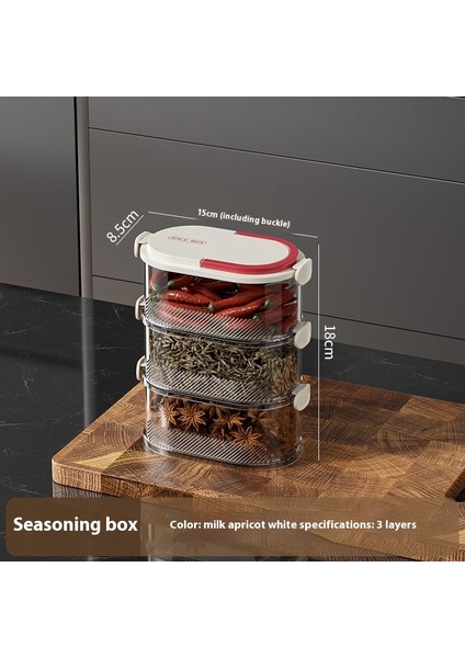 Mutfak Bakkal Mühürlü Saklama Kutusu Gıda Sınıfı Soğan, Zencefil, Sarımsak ve Baharatlar Taze Kutu Istiflenebilir Baharat Sınıflandırılmış Saklama Kavanozu (Yurt Dışından)