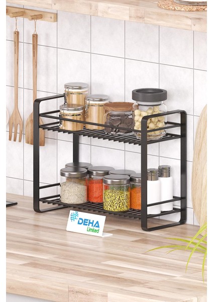Masa Tezgah Üstü Düzenleyici Metal Organizer Raf Banyo Mutfak Rafı Baharatlık Makyaj Standı