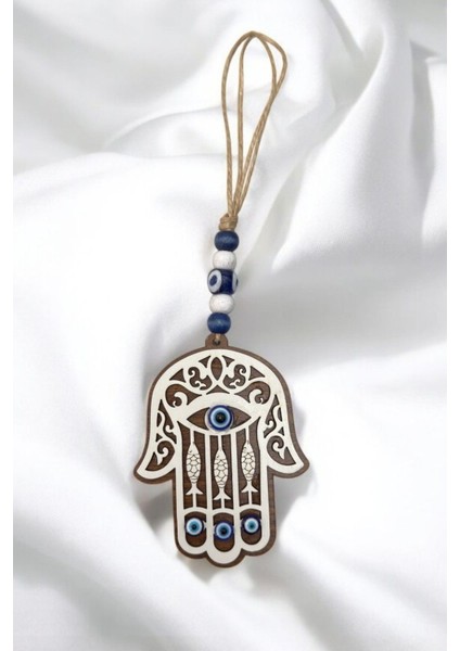 Ahşap Fatma Ana Eli Duvar Dekoru Nazar Boncuğu, El Yapımı Hediyelik Eşya