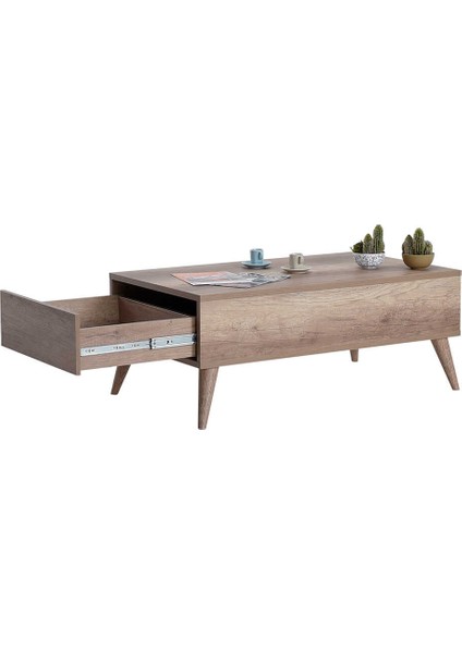 Retro Tek Çekmeceli Dikdörtgen Orta Sehpa Tori