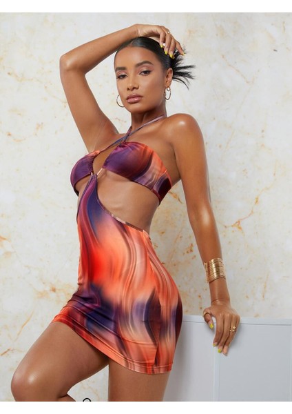 Transparan Detaylı Omuz Dekolteli Minifantezi Elbise modelleri