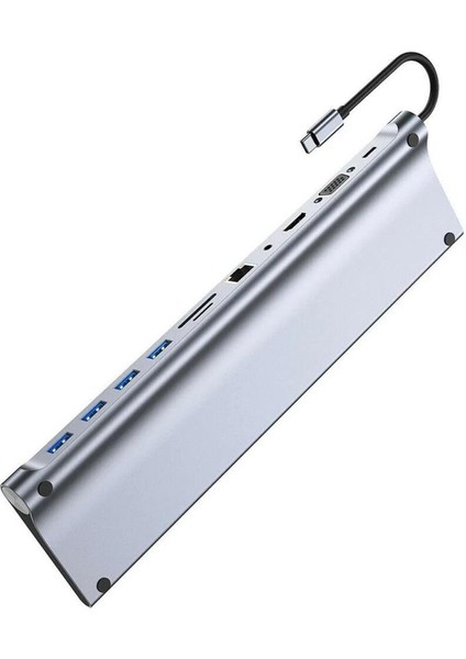 11/12-In-1 Type C Dock USB C Hub 3.0 Splitter Çoklayıcı 4K RJ45 Sd/tf VGA HDMI Uyumlu Dizüstü Bilgisayar fiyatları